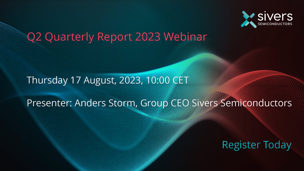 Tomorrow 17th Aug we release our Q2 2023 report. Follow the webinar presentation at 10:00 a.m. CET. Register here: attendee.gotowebinar.com/register/84417…