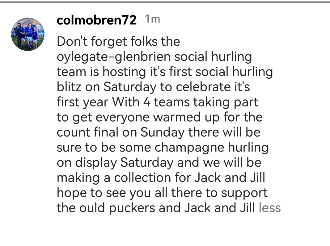 Oylegate Glenbrien Half Pace Hurling tweet media
