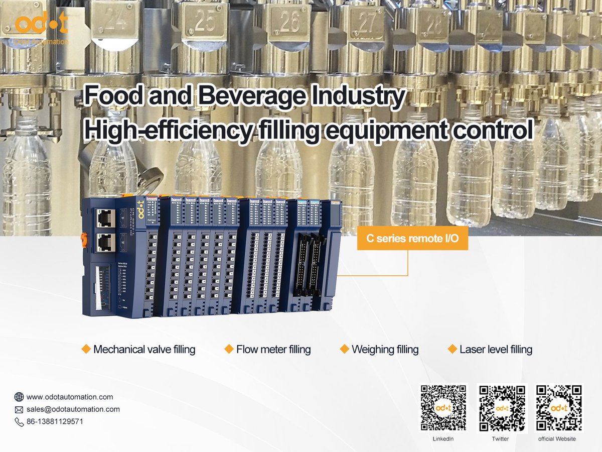 GraceHou9's tweet image. Do you need remote I/O in the food and beverage package equipment? Odot can be your reliable supplier! 😊 😊😊
Welcome to come to contact us !
#food #berverage #io #remote #industrial #automation  #plc #input #output #filling #digital #analog #odot #siemens #profinet #ethernetip