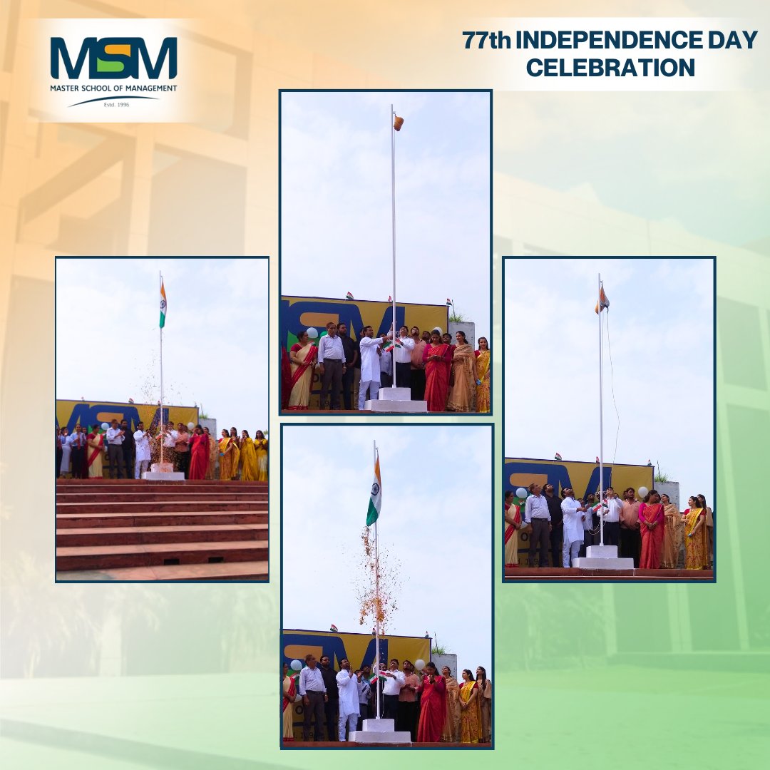 MsmindiaOrg's tweet photo. 77th Independence Day was celebrated in the campus with full zeal and enthusiasm. The cultural committee decorated the day with different creative art performances to mark the day with emotions of patriotism.
#IndependenceDay #15August #india #indian #freedom #JaiHind #Meerut https://t.co/UynjjqJfKa