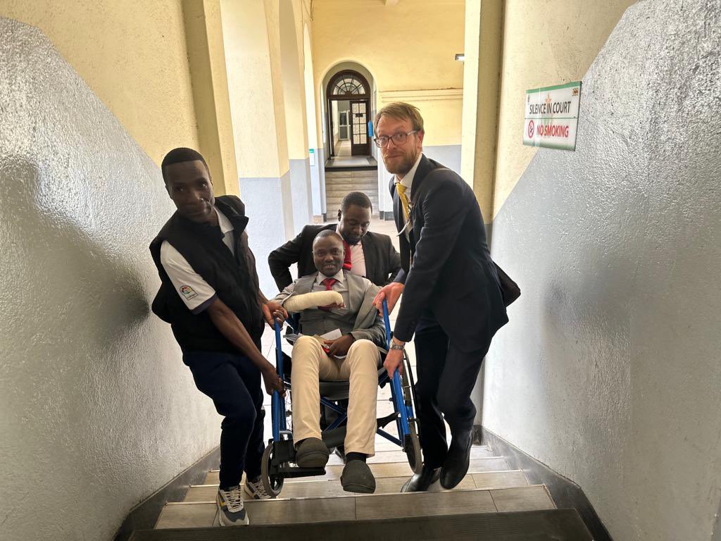 bamujm's tweet image. Determined and Resolute, @obeyshava1 is wheeled into court to argue the Voter’s Roll challenge… with less than a week before the election, no amount of judicial rigging (read reasoning if you want) can legitimately conclude that such a challenge is not urgent