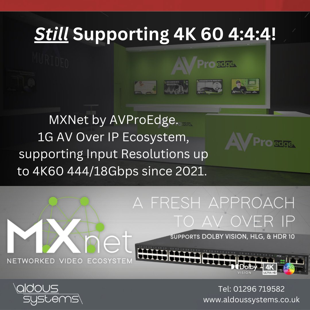 aldoussystems's tweet photo. If your looking at 1G Video Over IP, which support input resolutions up to 4K60 444 (18Gbps) - there's some "new" solutions, or the tried and tested one thats been there for over 2 years!

Find out more - https://t.co/ctQp7qelzm 

#avproedge #videooverIP #voip #moip #avoip https://t.co/DRGyMIoySx