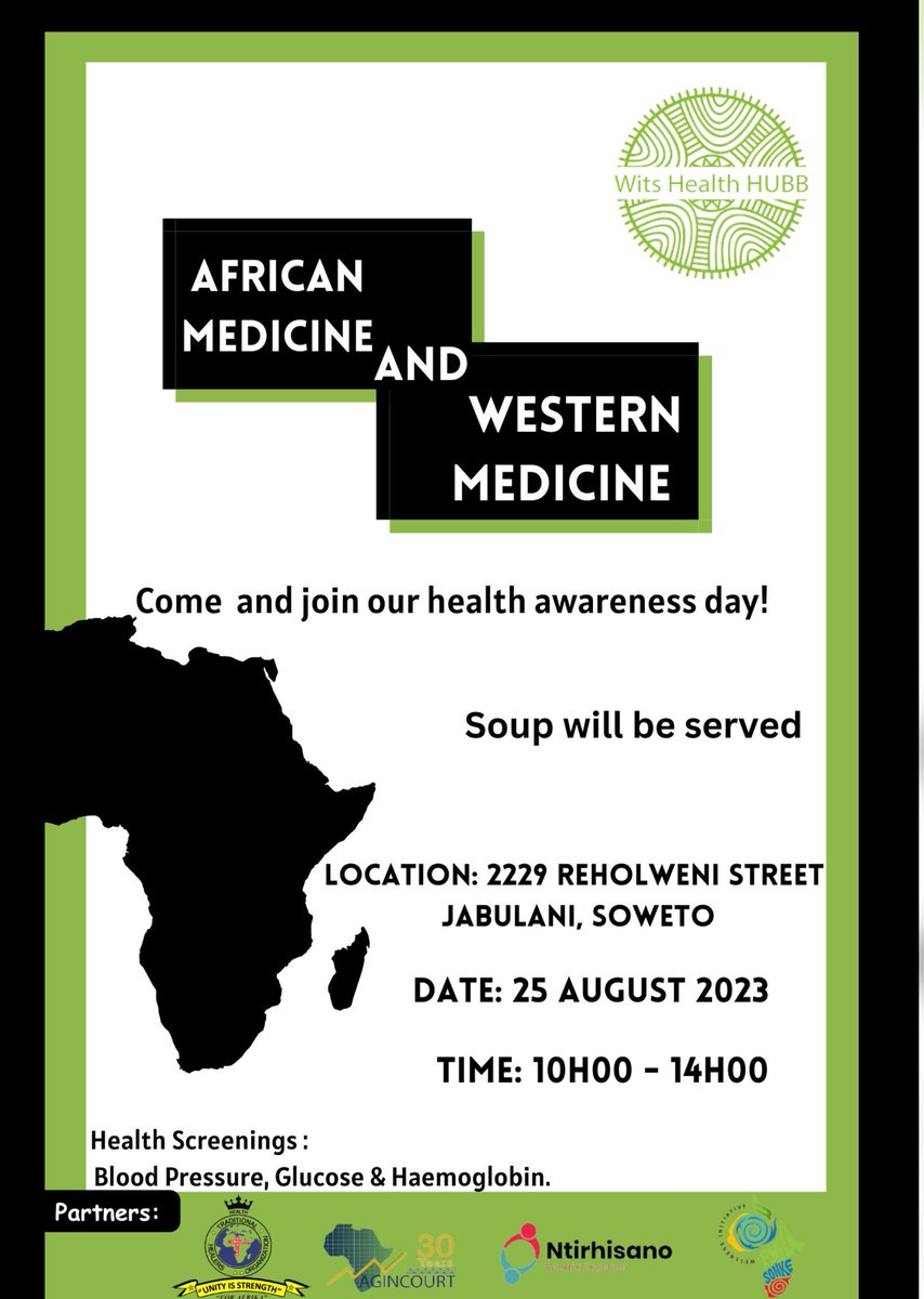 Interested? Come and have a discussion with us about African and Western Medicine!!