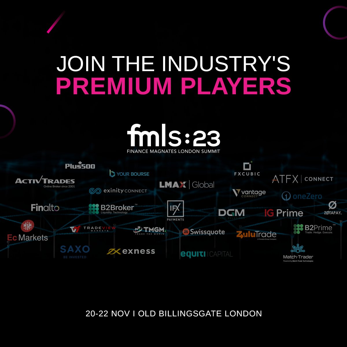 🚀🌟 Don't miss out on this exceptional opportunity to align your brand with the pinnacle of the financial world. Contact our dedicated sales team at sales@financemagnates.com to explore the sponsorship options and secure your place!

#FMLS #FMLS23 #FMevents