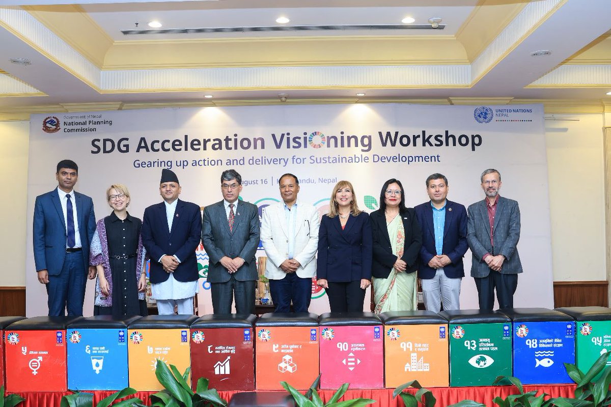 SDG's progress isn’t just abt📈 It is about healthy mom/babies, children learning skills. It is about a🌏where everyone can enjoy dignified work. To accelerate progress on SDGs we need strong💪partnership with the GoN, DevPartners, CSOs, communities & private sector. @NEPALNPC