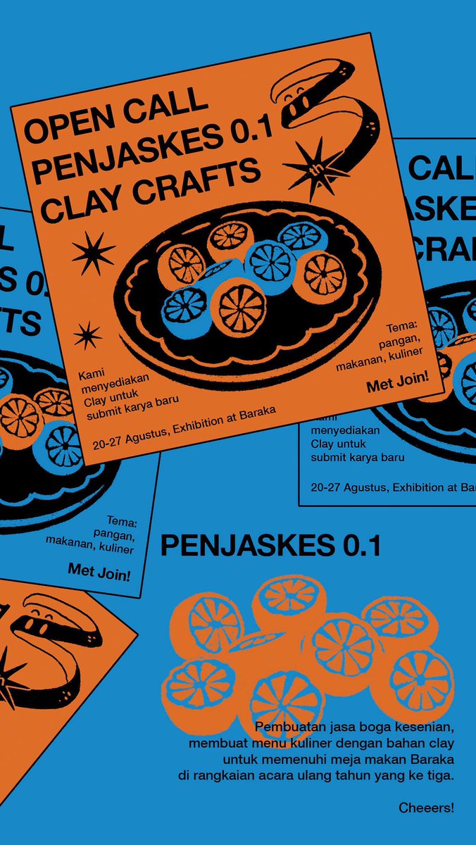 Buat Malang dan sekitarnyaaa ada opencall buat yang hobi bikin kerajinan dari air dry clay ✨😚

buat acara ulang tahunnya Baraka☀️ yang ke-3, Baraka mau bikin pameran kerajinan clay dengan tema pangan, makanan, dan kuliner ✨