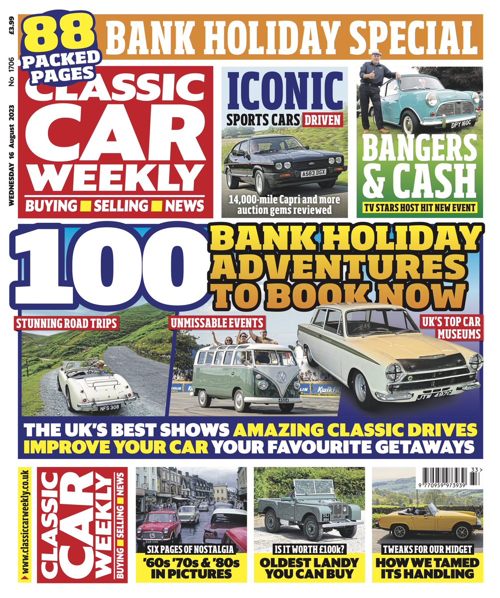 ClassicCarWkly's tweet image. Our latest issue is out and we’re getting set for the August Bank Holiday with a bumper issue!

Rammed with adventures, tips, books, roads, buys and your stories, there’s plenty to enjoy in this latest edition: so be sure to grab a copy now!