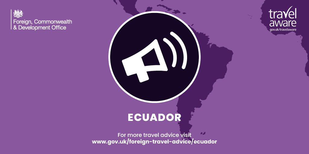 Read our latest travel advice for #Ecuador with information about upcoming elections, a heightened police presence and potential travel disruptions: ow.ly/hfEo50PzM6e