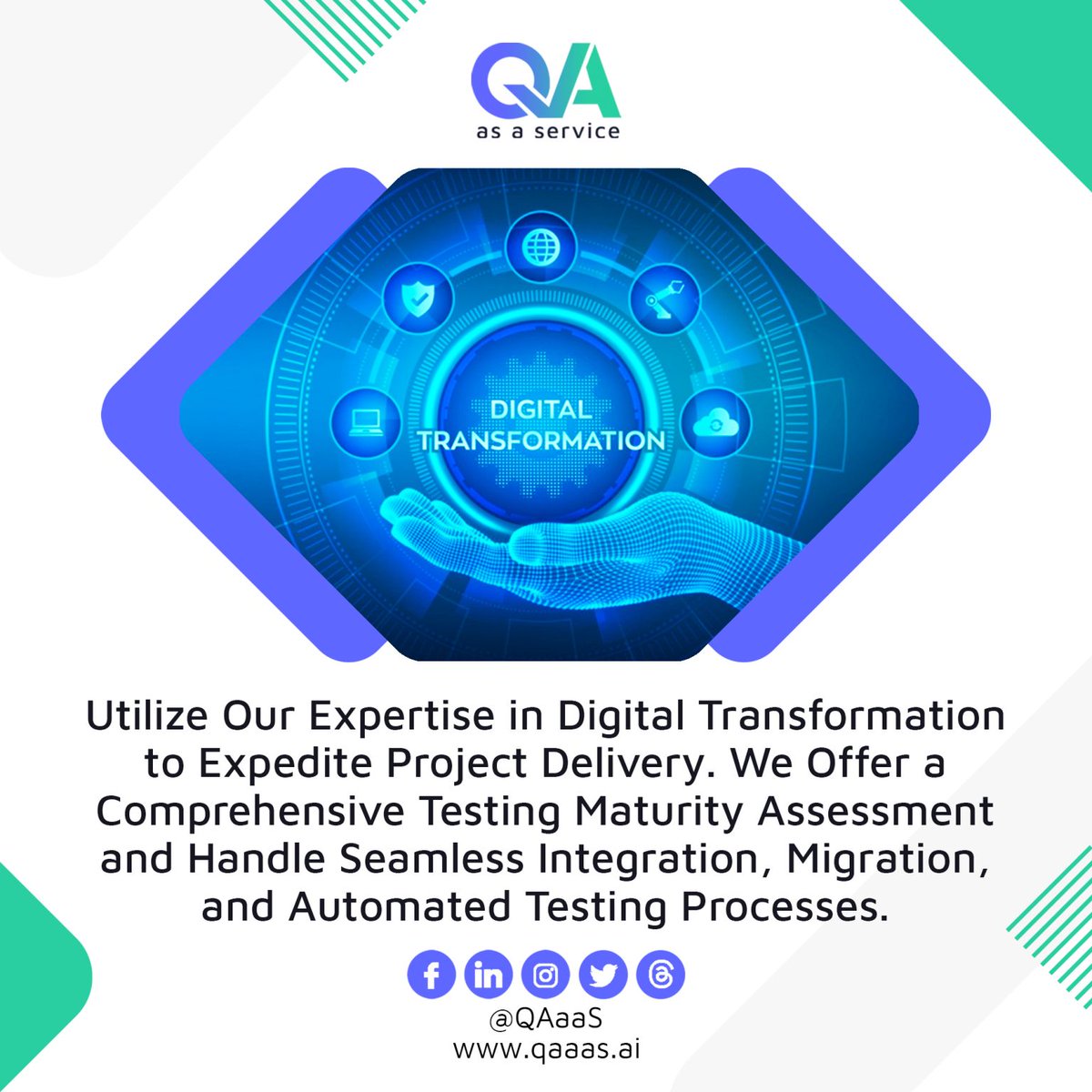 QaaasAi's tweet photo. Experience the advantage of our end-to-end solutions, including in-depth testing maturity assessments, smooth integration, seamless migration, and the efficiency of automated testing. Let's drive success together! 💡

#QAaaS #DigitalTransformation #TestingMaturity https://t.co/UT7OsmBl7l