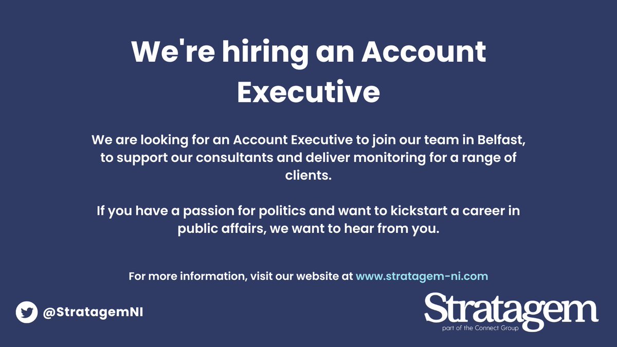 ConnectBelfast's tweet photo. Don't forget there are still a few more days to apply for our two open positions:

👉 Account Executive
👉 Consultant

Applications for both close on Monday 21st August ⏰

See our website for more details https://t.co/2hlSWPKgEN https://t.co/MKJyz0xB8i