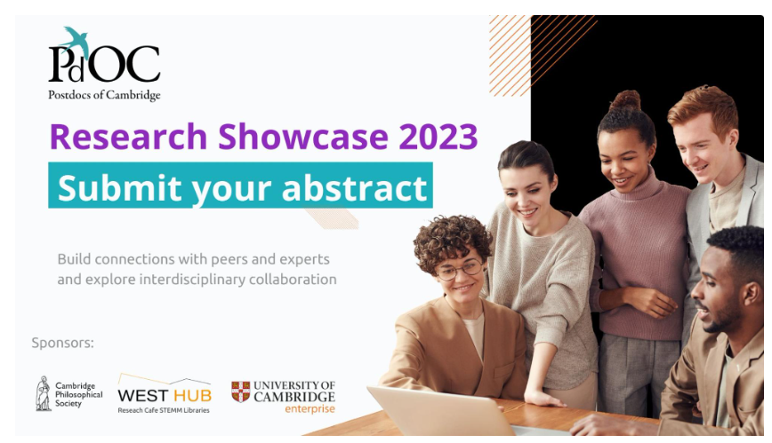 westcamhub's tweet image. We are thrilled to announce the 3rd ed of the free, 1-day @CamPostdocs Research Showcase will be taking place on 1 Nov 2023 at @WestCamHub, Cambridge.

Event link: pdoc.cam.ac.uk/events/pdoc-re…

Introduce your peers to your work by submitting your abstract today! (Deadline: 22nd Sept).