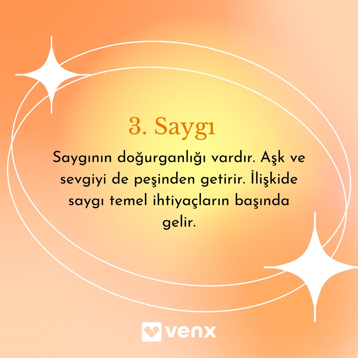 VenxApp's tweet image. İlişkide 5 Altın Kuralı uzmanlardan dinliyoruz!💜

Ne istediğini bilen, saygı ve anlayış çerçevesinde kalanlar mutlu ilişkiye ulaşıyor. ✨

Sizin için 5 altın kuralı derledik.🪐💜🍀

VenX App’ çok yakında App Store ve Google Play Store’da!
Kaynak: Psk. Pınar Ersöz

#VenX #VenXApp