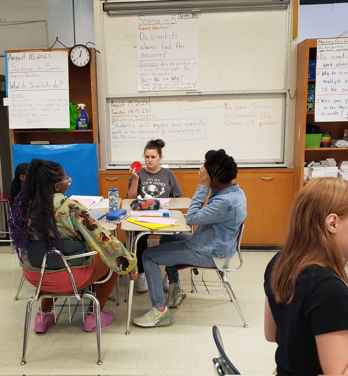 ibscience17's tweet photo. @jcibmiddle 6th grade scientists used senses, prior knowledge, &amp; reasoning skills to make predictions as to what was in each of the 6 mystery cans. 
Ss questions = Ss learning. 
#IB_inquirers #IB_knowledgeable 
#collaboration @lightseer @LeslieCRichard2 @ashleyi_lehman @JEFCOED https://t.co/4mFkOwenaB