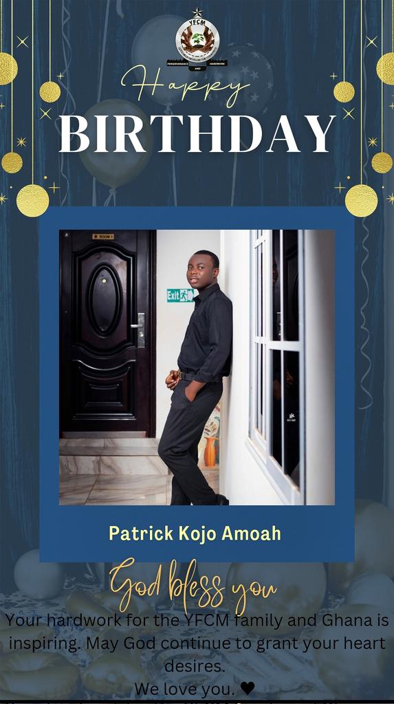 yfcm_official's tweet photo. Happy birthday to you Patrick. May God give you the strength to continue impacting and inspiring. Enjoy your day. 

#YFCM #birthday #loveyou https://t.co/oea7k2egHZ