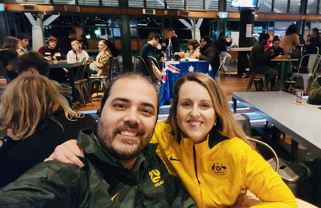 Excited energy here at the <a href="/UOW/">UOW</a> unibar as we gather to cheer on our girls! GO THE TILLIES! #matildas #TillItsDone