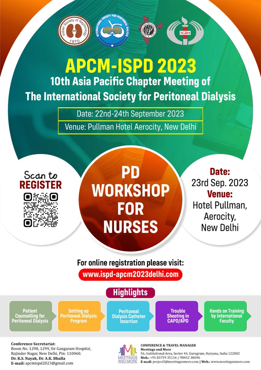 Register for PD workshop for Nurses
@apcmispd2023
Click here to register:  ispd-apcm2023delhi.com/registration.p…… #apcmispd2023 #conference #kidney #nephrology #peritonealdialysis