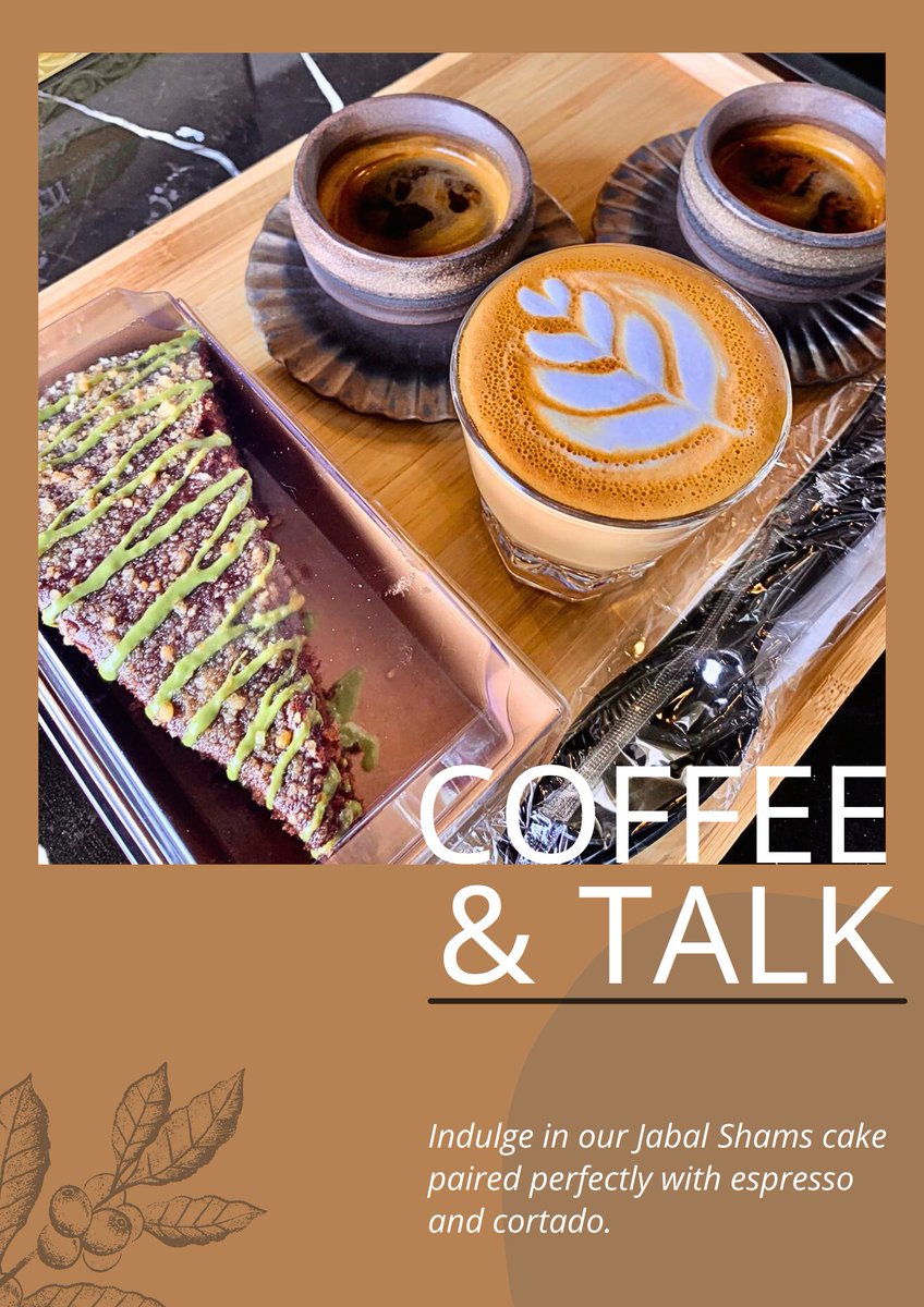 cliffcafe_om's tweet photo. A Sweet Slice of Jabal Shams 🍰🏞️ Indulge in our Jabal Shams cake paired perfectly with espresso and cortado!

#JabalShams #JebelShams #Muscat #Oman #VisitOman #MuscatBloggers #CoffeeLover #CoffeeTime #CoffeeShop #CoffeeGram #GrandCanyon #CafeLife #MuscatOman #OmanMuscat https://t.co/beuf2SIpfW