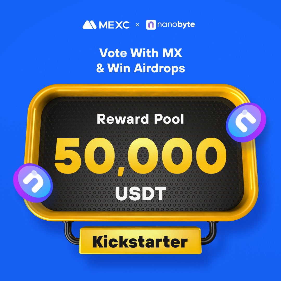 MEXC (@mexc_official) on Twitter photo .<a href="/nanobyte_io/">NanoByte Official</a>, a crypto project with a bold vision to drive the adoption of crypto and make crypto mainstream & legitimate, is coming to #MEXCKickstarter 🚀
💰Vote with $MX to share 50,000 $USDT airdrops
📈 NBT/USDT trading: mexc.com/exchange/NBT_U…
Details: .<a href="/nanobyte_io/">NanoByte Official</a>, a crypto project with a bold vision to drive the adoption of crypto and make crypto mainstream & legitimate, is coming to #MEXCKickstarter 🚀
💰Vote with $MX to share 50,000 $USDT airdrops
📈 NBT/USDT trading: mexc.com/exchange/NBT_U…
Details: