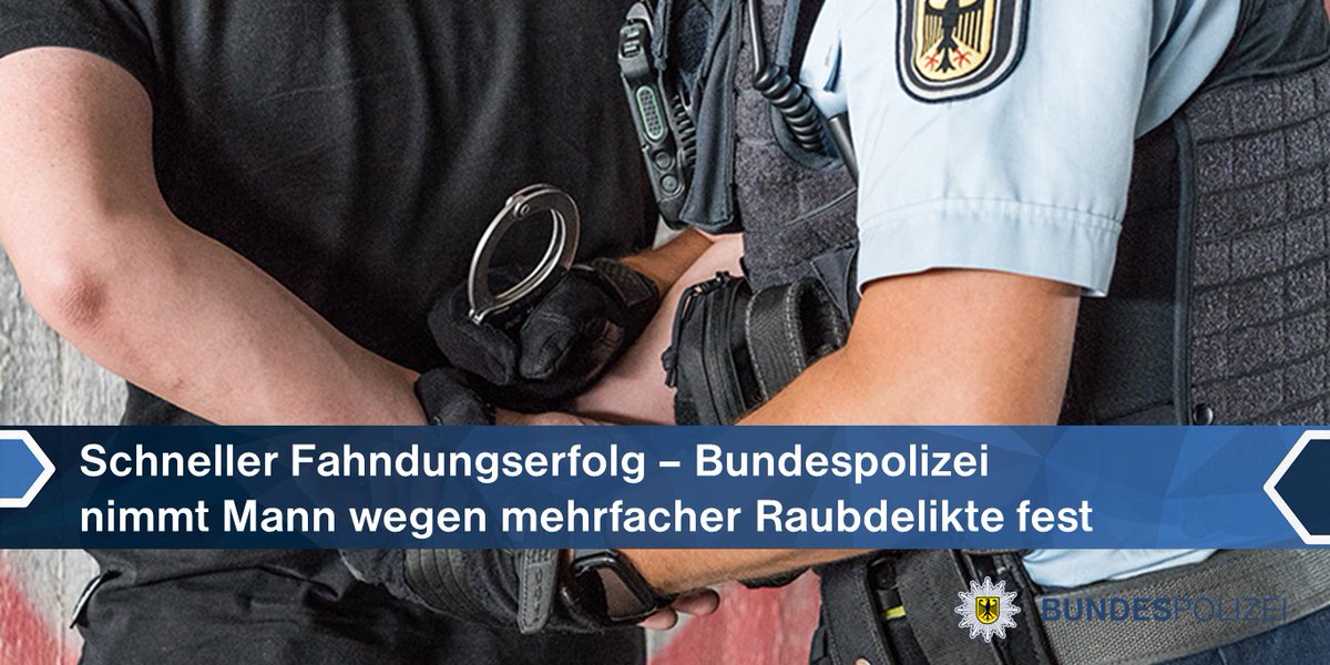 bpol_nrw's tweet photo. #BPOL #Aachen 🚔
> Schneller Fahndungserfolg und Festnahme🔗
> Mann mit mehreren Untersuchungshaftbefehlen von 
    der #Staatsanwaltschaft #Mönchengladbach wegen
    #schweren #Raubes und #Raubes gesucht 
Mehr siehe Link:https://t.co/HJAb3SdyDH

*KÜ https://t.co/izw8U90m46
