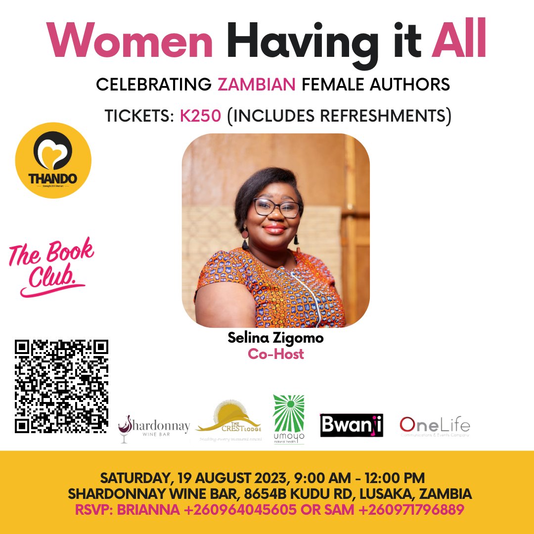 OneLifeZambia's tweet photo. Meet Selina: Book Club host, co-producer, featured on Mosi Oi Tunya blog, TEDx speaker, Founder of Ngano Content Creatives Hub, empowering African voices, 21 self-published titles brought to life, 6 corporate/NGO publications. https://t.co/AuBiOCSQgM