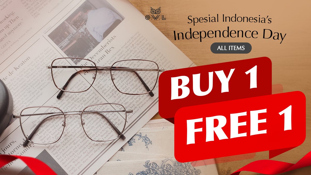 owleyewearID's tweet photo. KEJUTAN PROMO SPESIAL KEMERDEKAAN! 🥳

Promo spesial BELI 1 GRATIS 1. Promo ini berlaku setiap pembelian kacamata apapun di semua OWL Store seluruh Indonesia ❤️

Syarat dan ketentuan berlaku,yuk DM Omin ya jika kamu butuh bantuan. 

#OWL #ObsessedWithLooks #OWLeyewearID #fashion https://t.co/qQBCfpuGC6