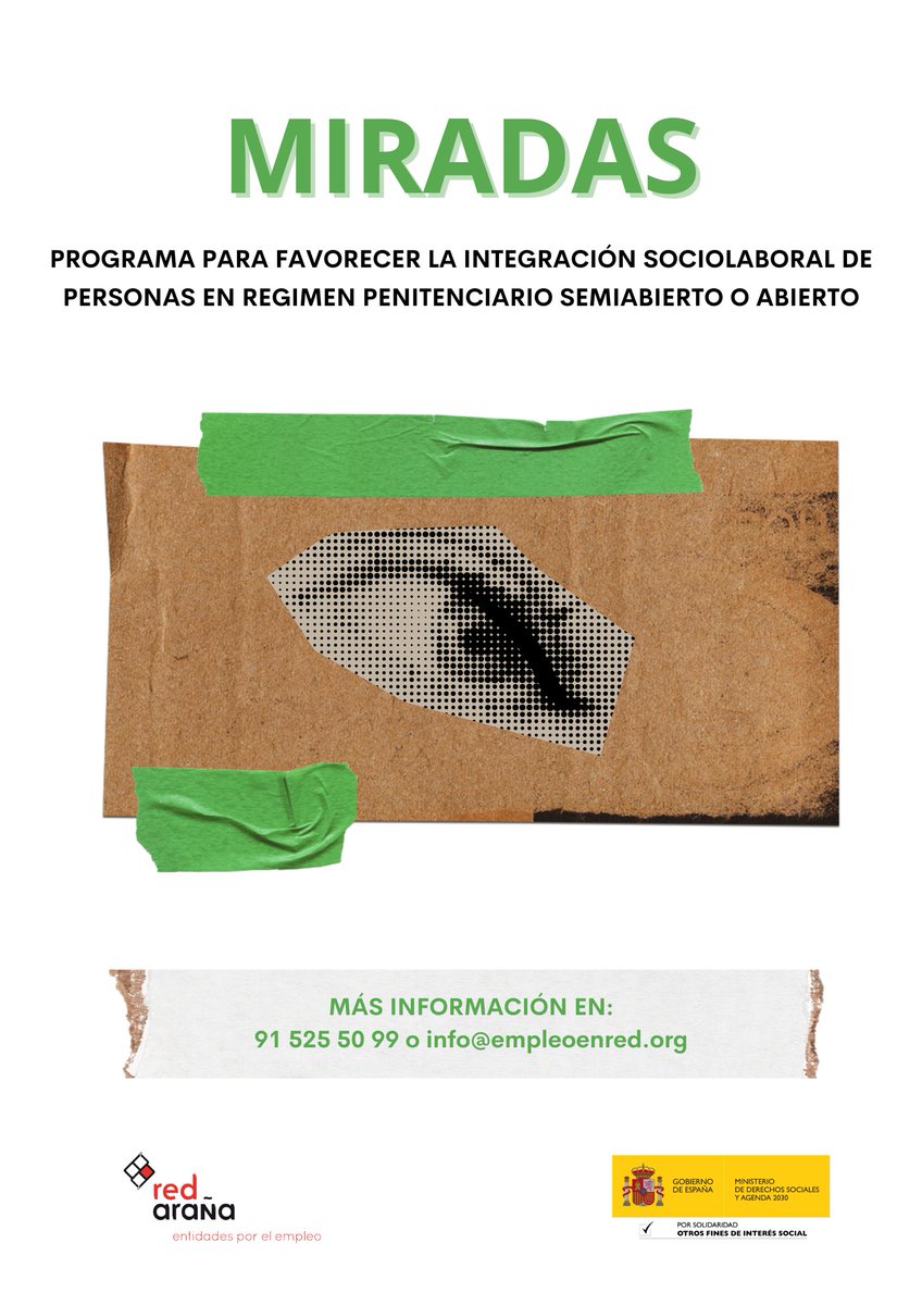 ¿Sabías que Red Araña tiene un programa para favorecer la #integración #sociolaboral de las personas que se encuentran en régimen penitenciario abierto o semiabierto? ¿Te interesa o conoces a alguien a quien pueda interesarle? Para saber más: onx.la/1fb5a