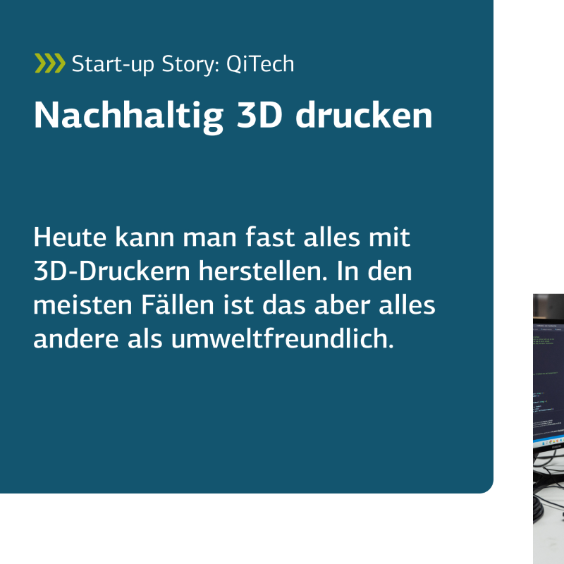 KfW's tweet photo. Das #StartUp #QiTech macht den 3D-Druck nachhaltig! 🖨️
Die Gründer haben eine #Software sowie #Maschinen entwickelt, mit denen Firmen aus recycelten Materialien ihr eigenes Filament für den #3DDruck herstellen können. 👏