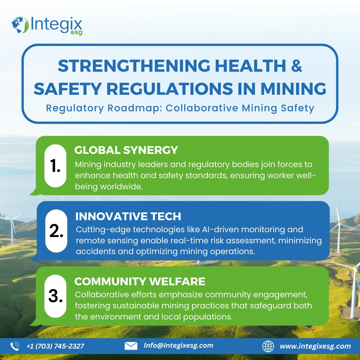 Eco_Active_Tech's tweet image. Elevating Mining Safety Together: Uniting for Stronger Health &amp;amp; Safety Regulations!

Visit us - integixesg.com

#MiningSafety #CollaborativeApproach #RegulatoryRoadmap
#SustainabilityMatters #ESG #StartUpSustainability #SustainableBusiness #IntegixESG #Sustainable