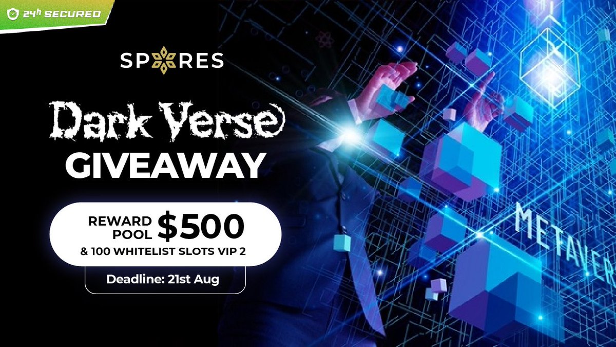 DefiDeck's tweet photo. 🎁 𝐆𝐈𝐕𝐄𝐀𝐖𝐀𝐘 𝐀𝐋𝐄𝐑𝐓! @Spores_Network 𝐗 @DarkVerse42

Enter here👇
https://t.co/8vXj64qkyT

🏆 Prize Pool: 500$ worth of $DARK & 100 #Whitelist Slots Vip2
⏰ Deadline: Aug 21st

Easy to join. Don't miss amazing rewards!🚀
#SporesLaunchpad #Airdrop #Giveaway #Giveaways #NFT #NFTs #NFTdrop #Crypto #Web3 #ETH #ERC20 #Launchpad #Metaverse #Darkweb $DARK #BTC