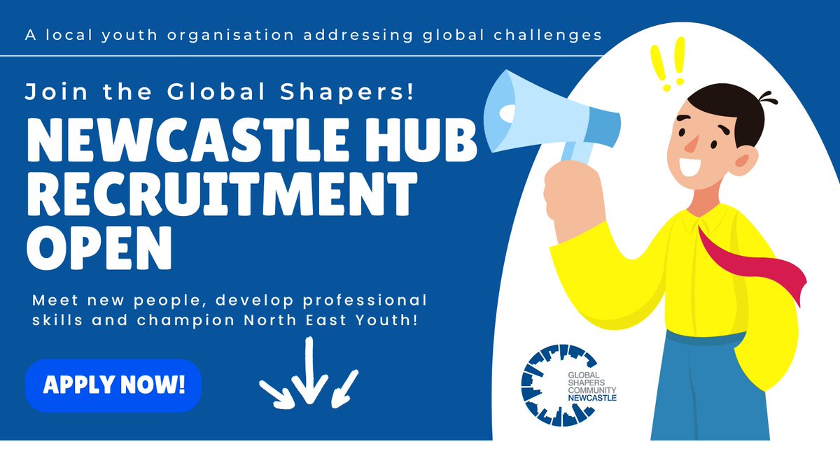 newcastleglobal's tweet photo. 📢Calling all young changemakers in the North East of England! 🌟 Join Global Shapers Newcastle meet likeminded people who are developing projects with a tangible impact on local communities! Apply now below ⬇️ #YouthPower #CivicEngagement #NorthEastEngland #GlobalShape https://t.co/XKqyGbUsOc