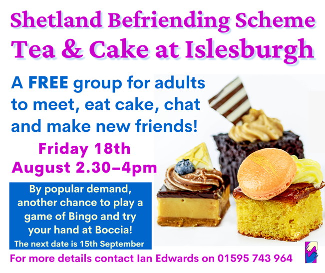 Islesburgh's tweet photo. Pop along to Islesburgh on Friday afternoon for a chat and tea and cake 📷📷 #shetlandbefriendingscheme #islesburghcommunitycentre https://t.co/a71QpBYOeu