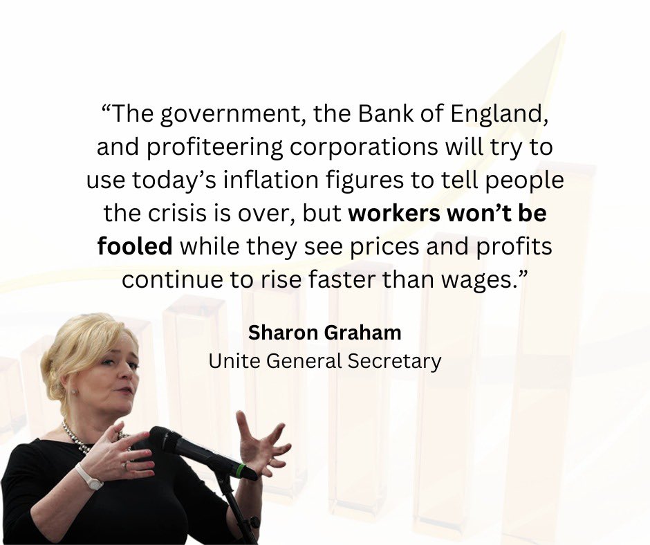 Until policy-makers stop attacking wages and take on the corporate profiteers there will be no end to this cost-of-living crisis. #inflation 

unitetheunion.org/news-events/ne…