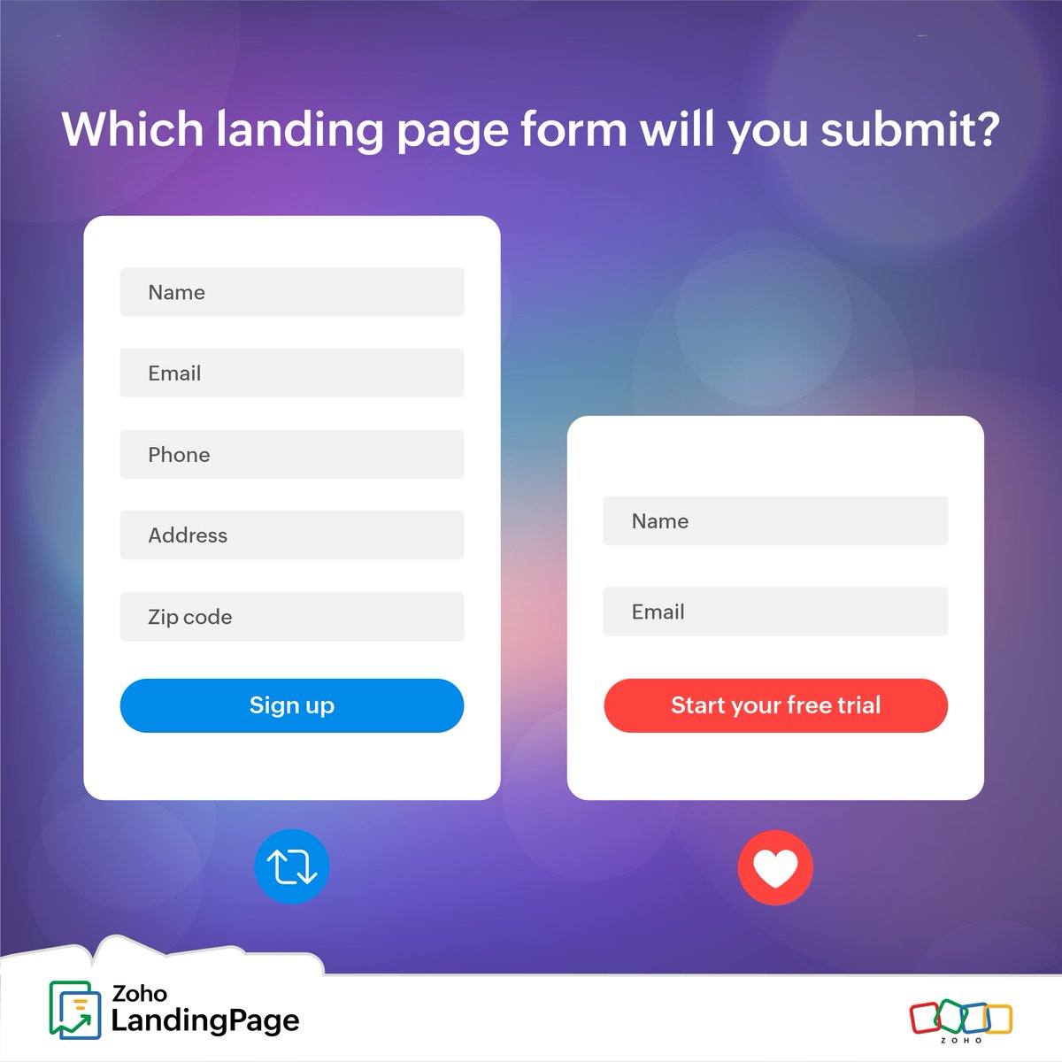 Nobody likes filling up long forms! If you are always wondering why your landing page conversion rate is low, it's a good idea to check if your forms have any unnecessary fields. 
Keep your forms short, and conversions high!

#LandingPageDesign  #LandingPageBuilder #LandingPage