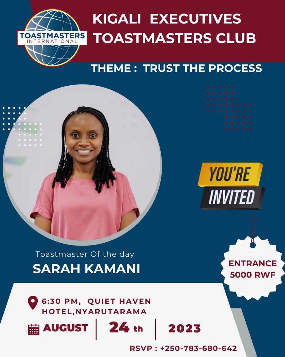 Join Us Next 
🗓️Thursday 24.08.2023
📍Quiet Haven Hotel
🕡6:30PM-8:30PM