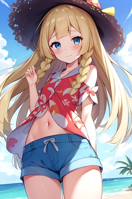 リーリエ アロハシャツ風01#AIArtworks 