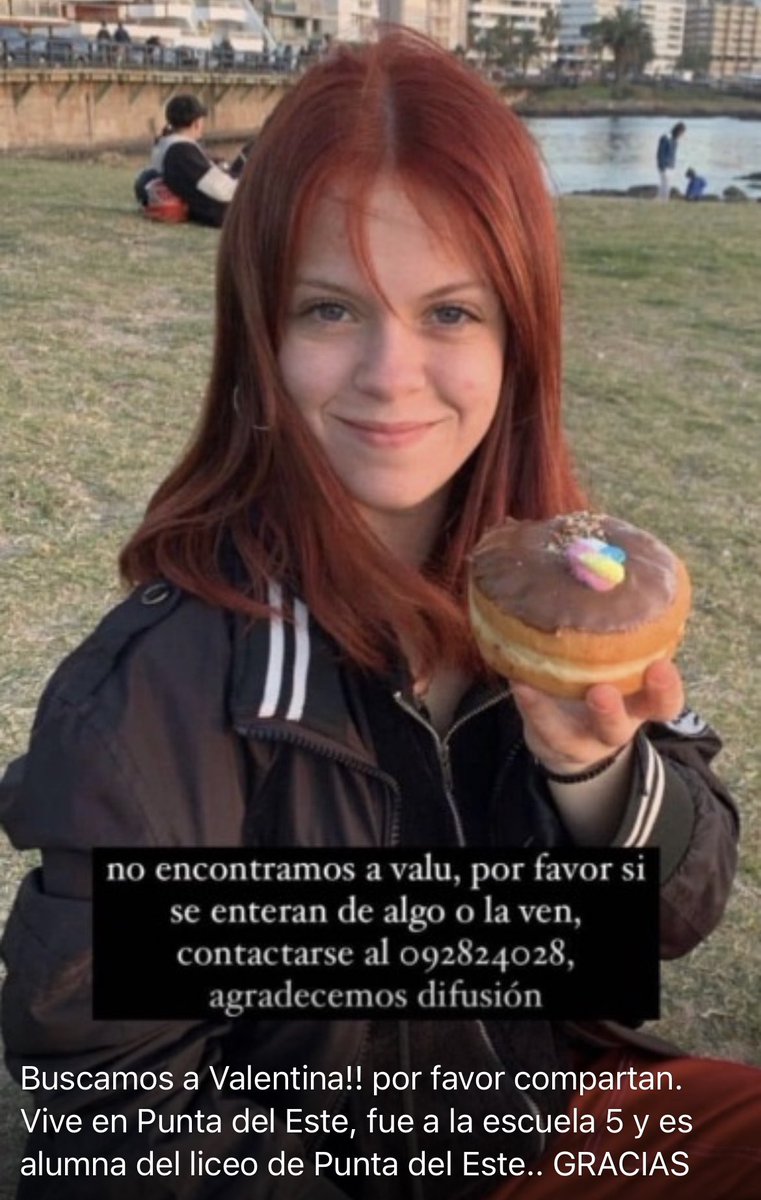 Vikydls's tweet photo. #Maldonado #PuntadelEste Sigue la búsqueda de Valentina CANCELA SARMORIA de 17 años. Fue vista por última vez ayer a las 15:30horas, en la zona de Playa Brava. 

Por información comunicarse, al Servicio de Emergencias 911 https://t.co/RVY8ibnO0W