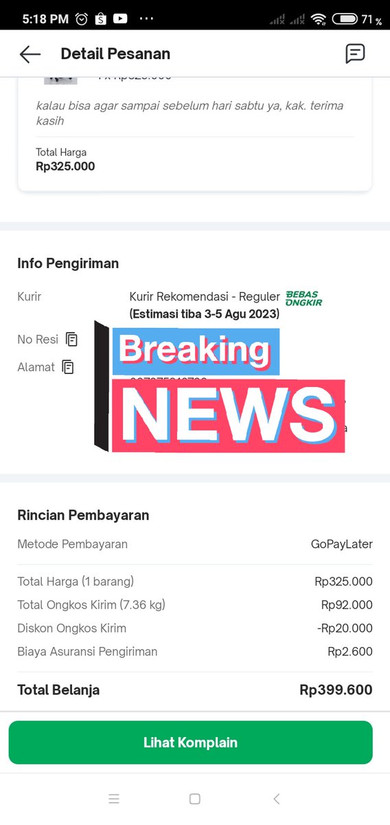 ekputri09's tweet photo. @tokopedia Komplain saya ke tokopedia sudah dari tgl 6 agustus tidak dapat penyelesaian dari pihak tokopedia. Mengecewakan https://t.co/89fYxRxcrv