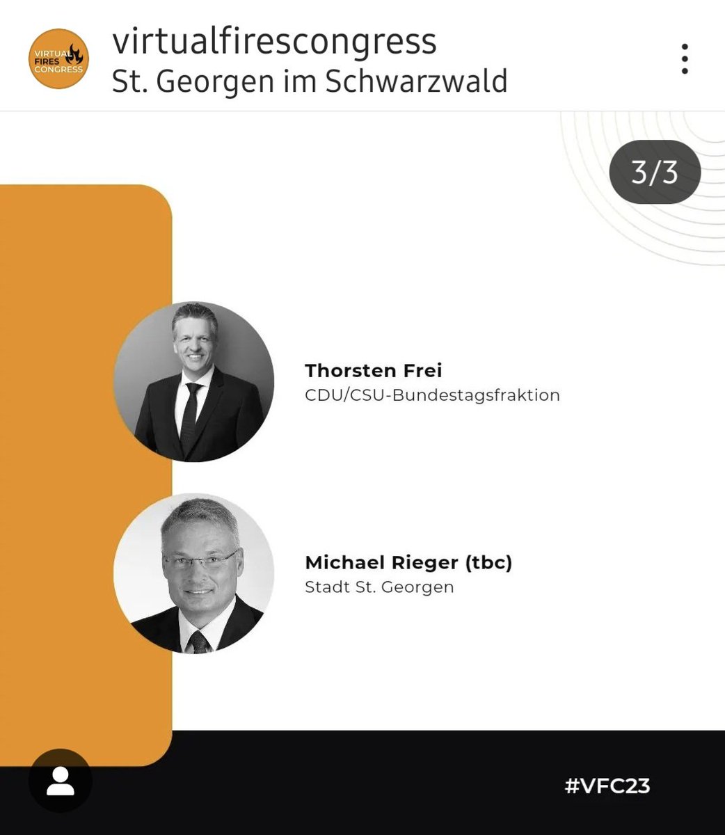 Virtual Fires Congress (@virtual_fires) on Twitter photo Den #VFC23 wird <a href="/MartinZ15966415/">Martin Zimmermann</a> eröffnen. Wir freuen uns auf die Grussworte von Thomas Strobl, der auch 2023 die Schirmherrschaft übernimmt (<a href="/IMbawue/">Innenministerium BW</a>) & auf #MdB Thorsten Frei (<a href="/CDU/">CDU Deutschlands</a>) & Bürgermeister von St. Georgen i.S., Michael Rieger. 🔥 Den #VFC23 wird <a href="/MartinZ15966415/">Martin Zimmermann</a> eröffnen. Wir freuen uns auf die Grussworte von Thomas Strobl, der auch 2023 die Schirmherrschaft übernimmt (<a href="/IMbawue/">Innenministerium BW</a>) & auf #MdB Thorsten Frei (<a href="/CDU/">CDU Deutschlands</a>) & Bürgermeister von St. Georgen i.S., Michael Rieger. 🔥