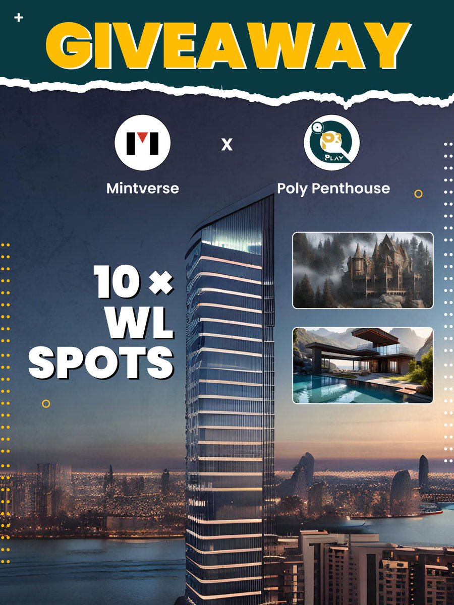 Mintverse_'s tweet photo. 👀 Mintverse x Poly Penthouse Project LLC Giveaway
🏆 We are giving away 10× WL spots from @PolyPenthouse❗️
🍀10 winners 🚀
👉To enter:
1️⃣Like/Retweet
2️⃣Follow @PolyPenthouse & @Mintverse_
3️⃣Tag 3 friends
🕙Ends in 48hrs!
#giveaway #wl #Mintverse #NFT #Airdrop #POLYGON https://t.co/9OsXeKmkTO