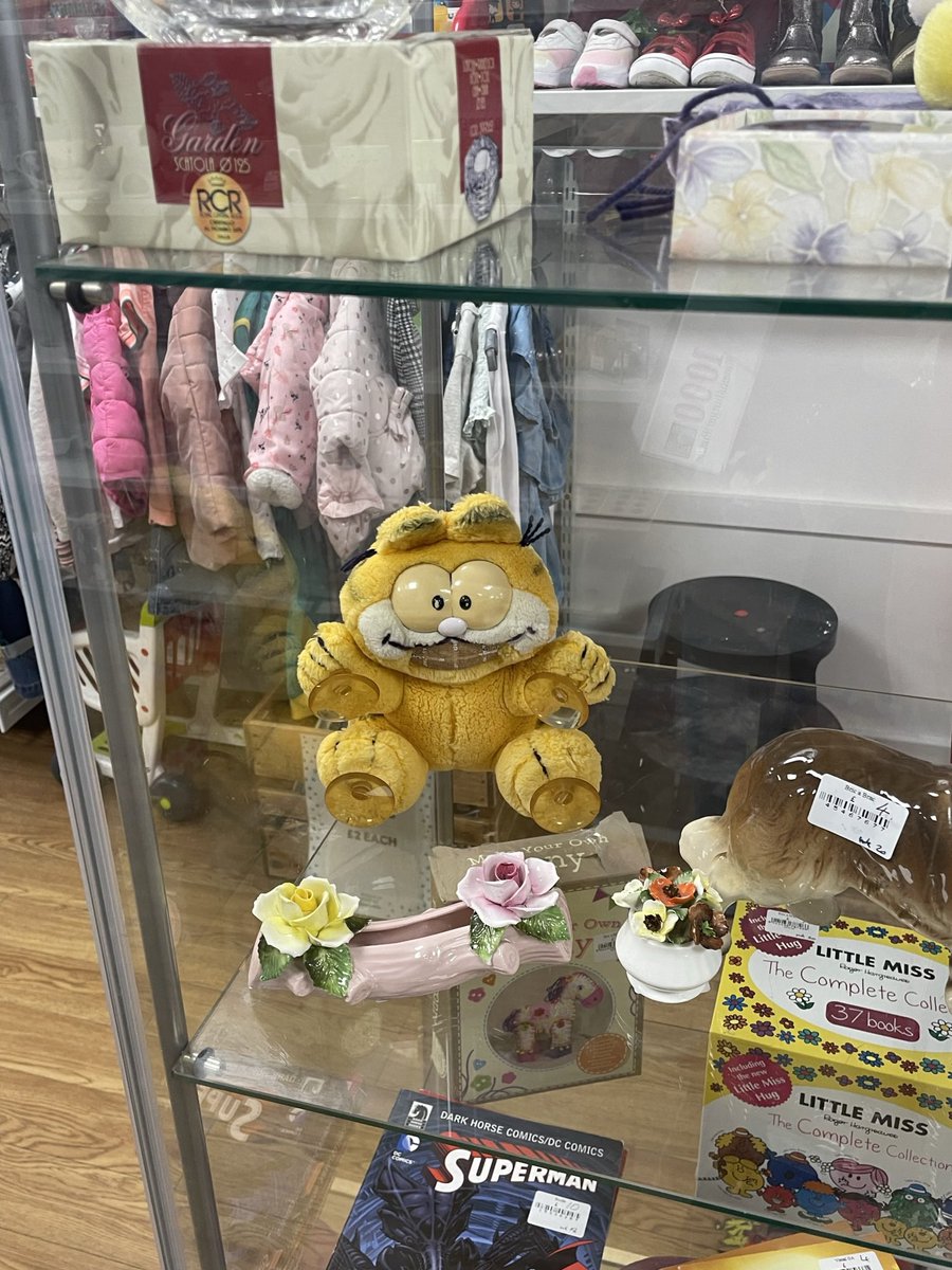 oh to be a Garfield plus that’s been through the wars, protected behind glass casing