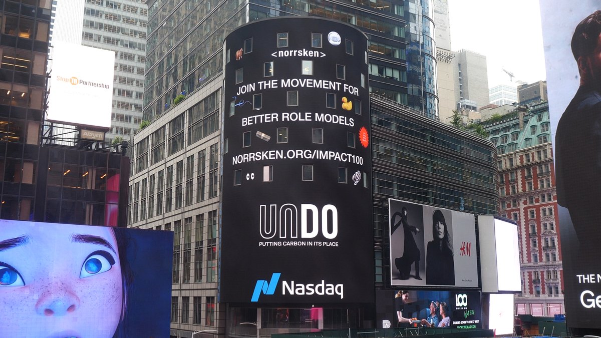 🎉 UNDO is lighting up the Nasdaq Tower in NYC as part of @norrsken_org Impact/100 2023! Celebrating the top 100 impact startups shaping our future 🌍✨

Check out the inspiring list: norrsken.org/impact100 💡 Thanks to our team & community! #UNDOCarbon #Impact100 #ClimateAction