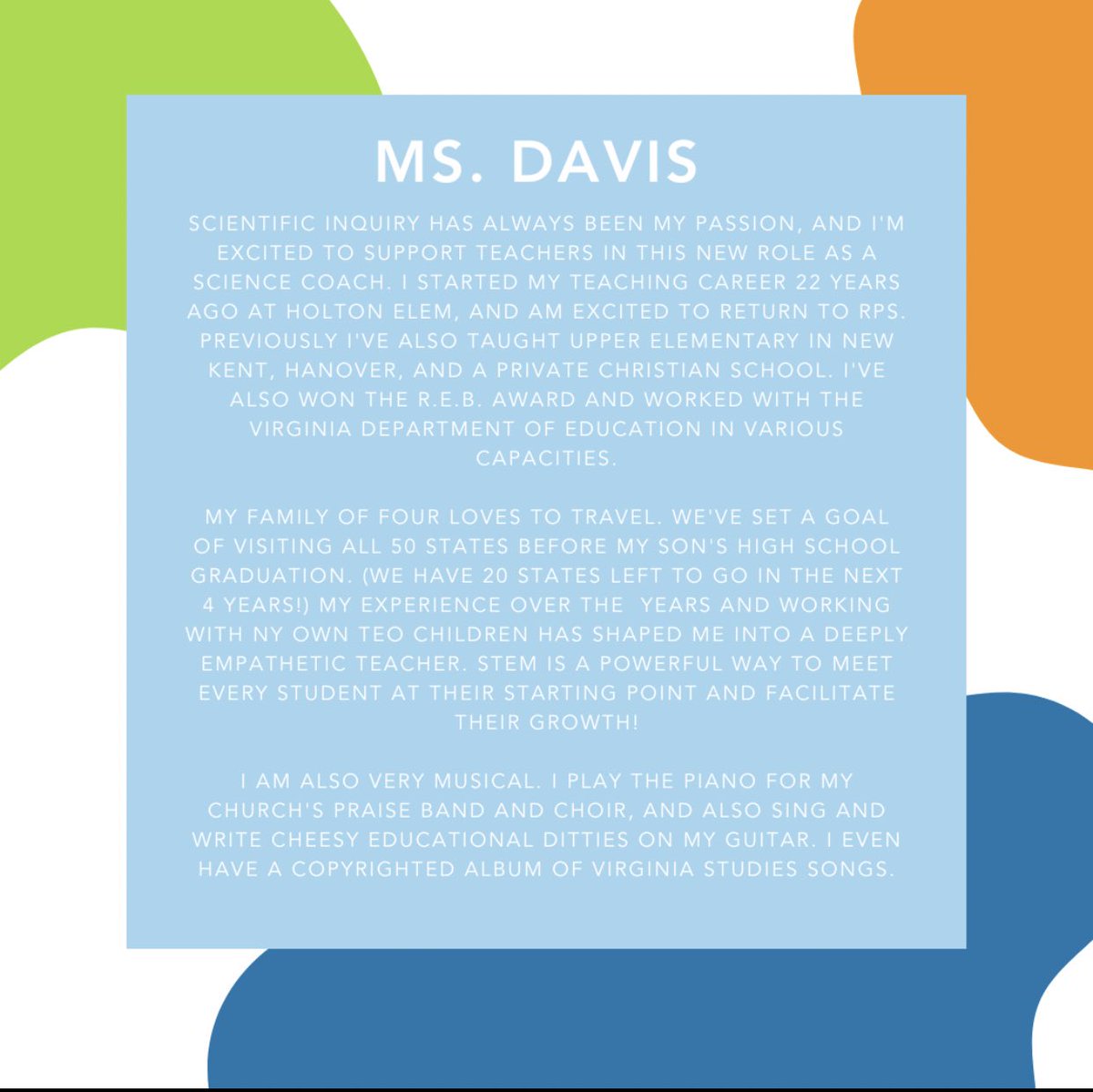 Welcome to Chimborazo, Ms. Davis! 🐾