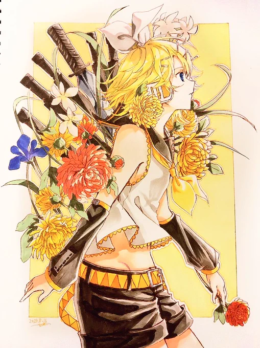 4.ヘッジホッグ#鏡音リン #イラスト 