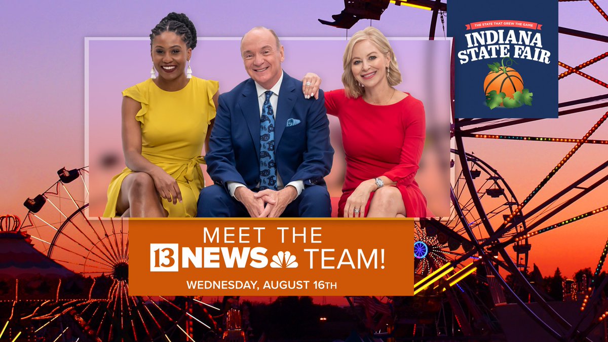 Today is the day! 🤩🤩 Come out + meet the @WTHRcom team at the Indiana State Fair! 🎡🌽 We'll have crews there all day, starting with @JuliaMoffitt13, @JaleaBrooks & @ChuckWTHR at 9am. I'll be there from 10a-12p! #13Sunrise