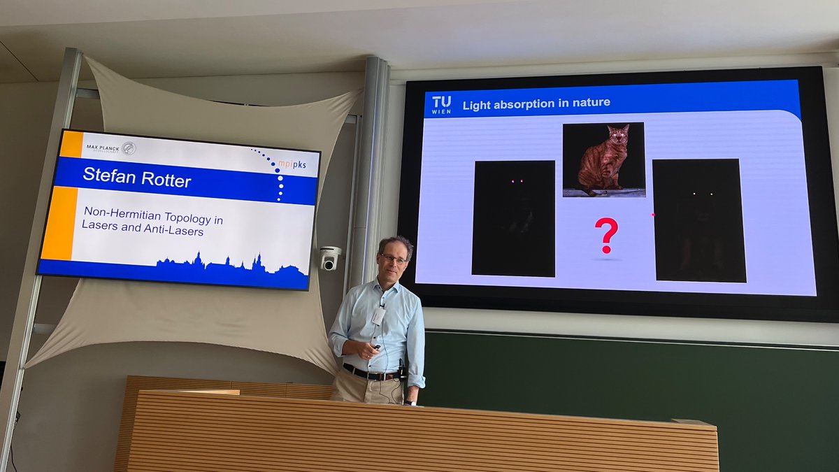 At #nhtop23 at @mpi_pks not only learning from Stefan Rotter of @tu_wien about combining exceptional points w/ lasing / antilasing, but also about vision of nocturnal animals! :D #nonhermitian #physics #quantum #optics #lasers #topology