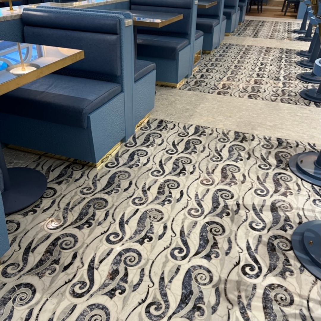 WBS are delighted to have completed another project with WFC Contractors - Manzi's restaurant!

WBS supplied and installed all floor finishes to the front of house areas including custom hand-cut mosaics manufactured by <a href="/paul/">Paul Rollo</a>.marks_mosaic (supplied by Solus). 

@manzissoho