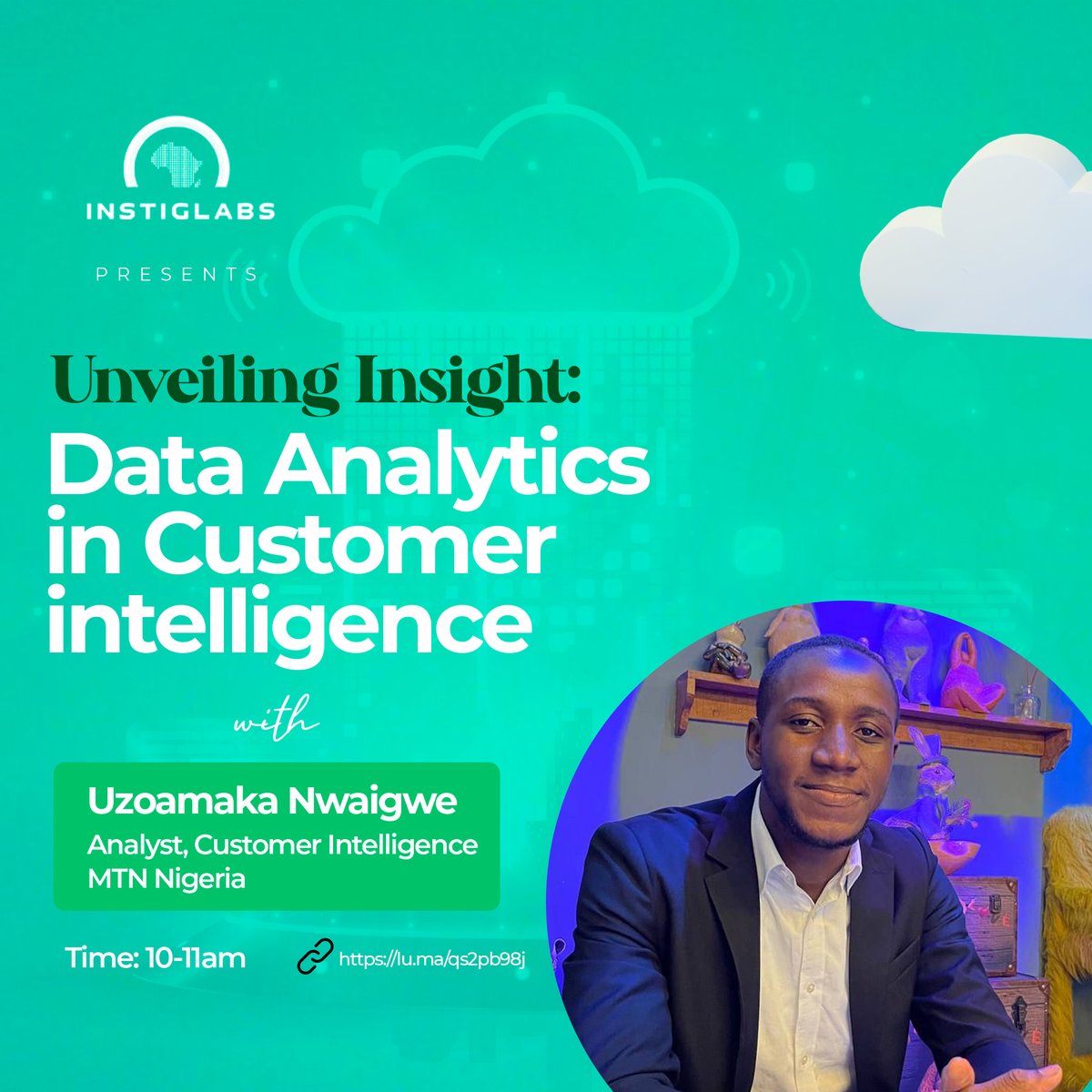 InstigLabs's tweet photo. @NwaUzo use data to extract insights from trends, preferences, and consumer behaviour at MTN Nigeria. 

Join us on Saturday, 19th August as we discuss customer intelligence, building a career in data analytics, and more here: https://t.co/Kp2IzjfZUx https://t.co/2VzKOPxfv5