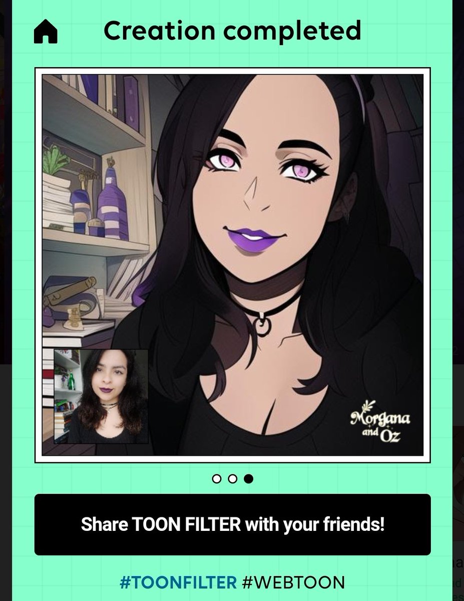 AlyBlue10's tweet photo. Aw the #toonfilter from #webtoon is very cute. I'm a big fan of Morgana and Oz, so here I am... https://t.co/ubq5aYRVJT