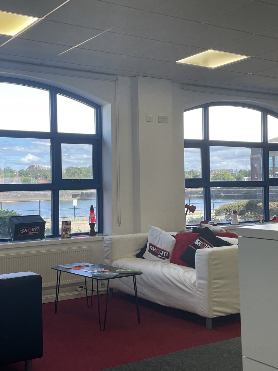 LancsInnovation's tweet photo. Blue sky, river, sun and a comfy seat to work on #lanif23 at β¦@shoutconnectβ© offices #innovatelancashire https://t.co/N60eF7oqK4