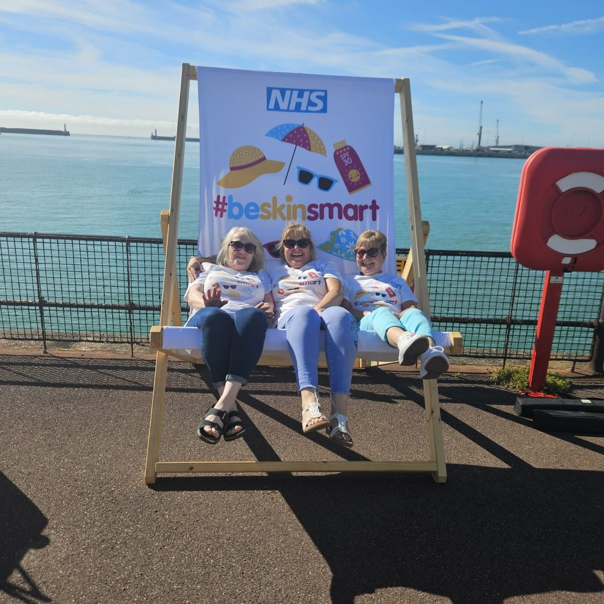 nhskmca's tweet photo. There's still plenty of time to chat to our team about how to protect your skin this summer ππΆπ§΄π
Why not strike a pose in the giant #beskinsmart deck chair too?
@DoverDC https://t.co/Y2L1WDJXqI